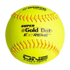 Worth 12" One Nation Super Gold Dot Extreme Slowpitch Softballs (One Dozen): ON12CY