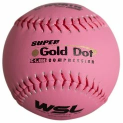 Worth Pink 12" WSL Super Green Dot 47/400 Slowpitch Softballs (Dozen): WPS12WSLC